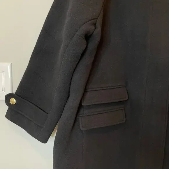 J.Crew Toscana Coat Italian Stadium Cloth Wool Midi City Classic CE180 Black 6 - Picture 4 of 16